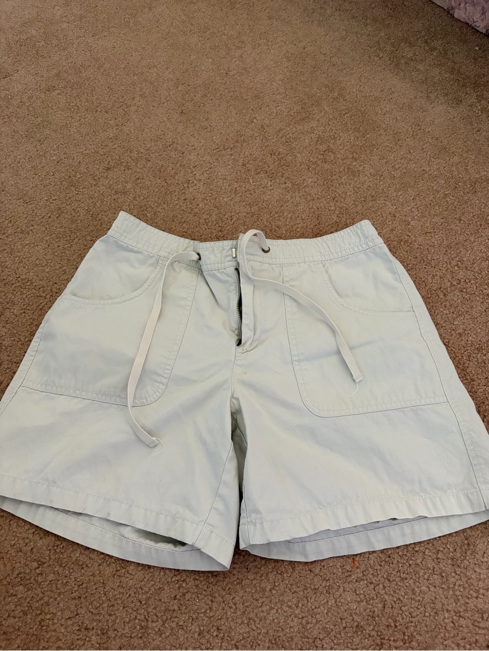Light Gray/Off-White Women’s Drawstring Casual Shorts